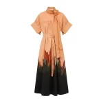 ulla johnson studio cotton dress with chiffon tie