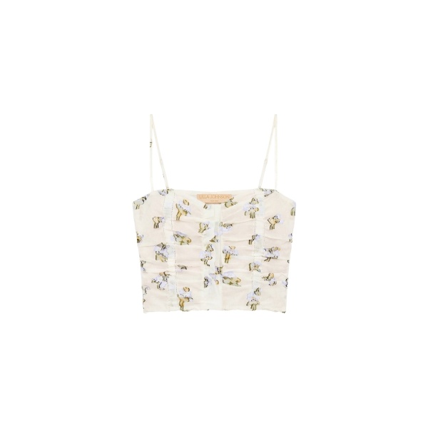 ulla johnson sylvette organza cropped bustier top