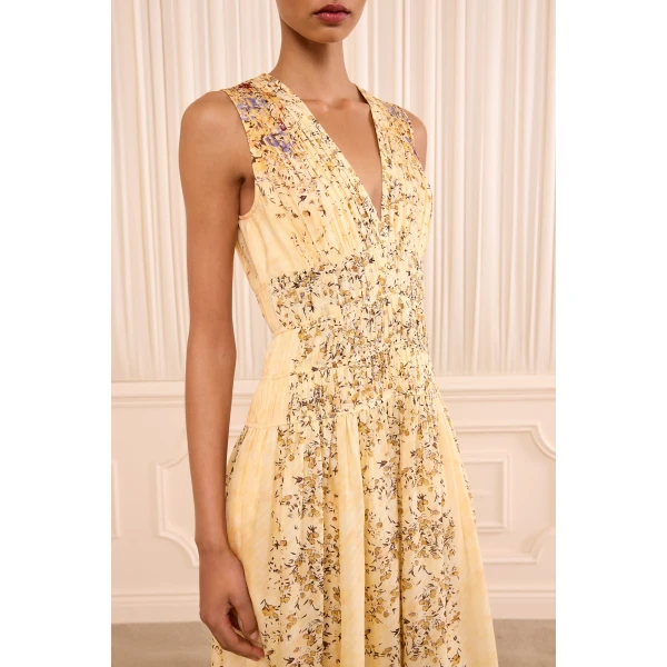 sylvie sleeveless silk dress forsythia