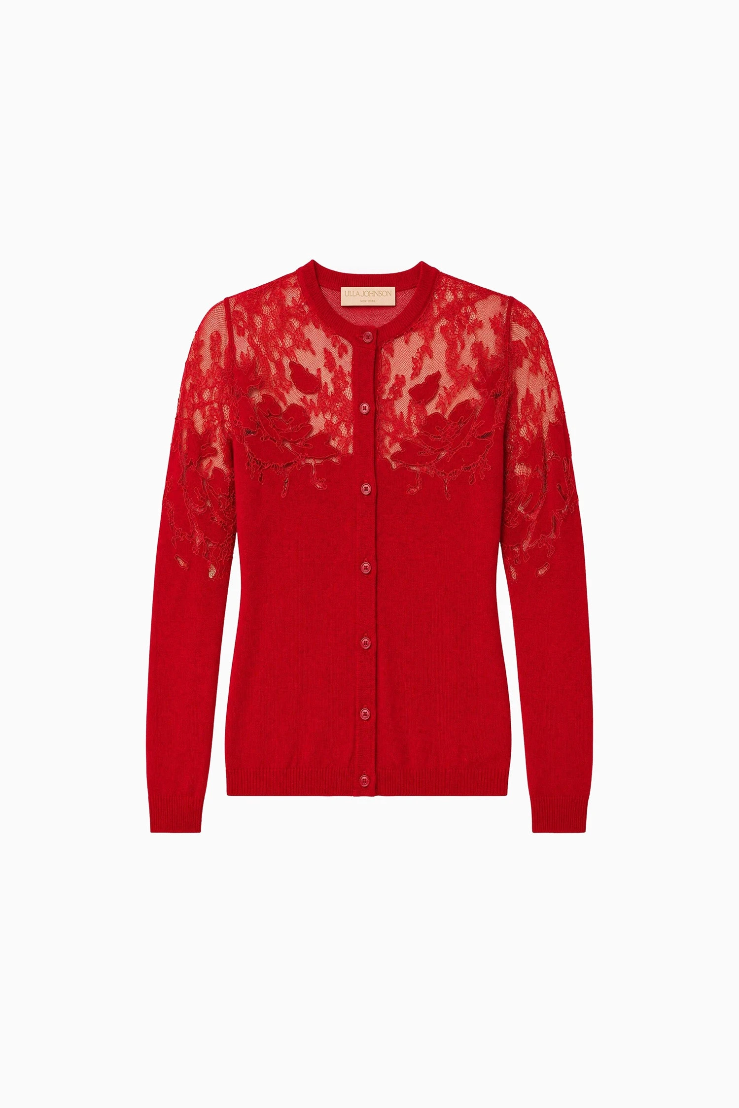 Talia Lace Cardigan in Cerise