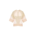 ulla johnson tess crochet & tulle top