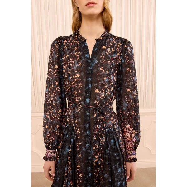 tessa long sleeve silk dress eclipse