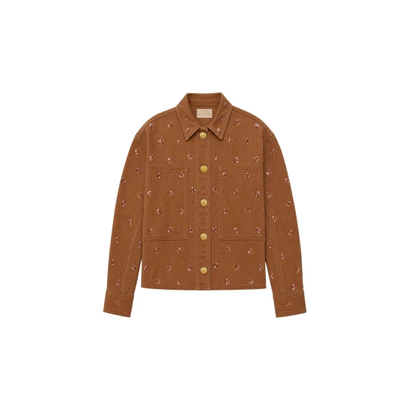 ulla johnson the bobbi embellished denim jacket