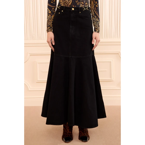 the madelyn denim skirt noir