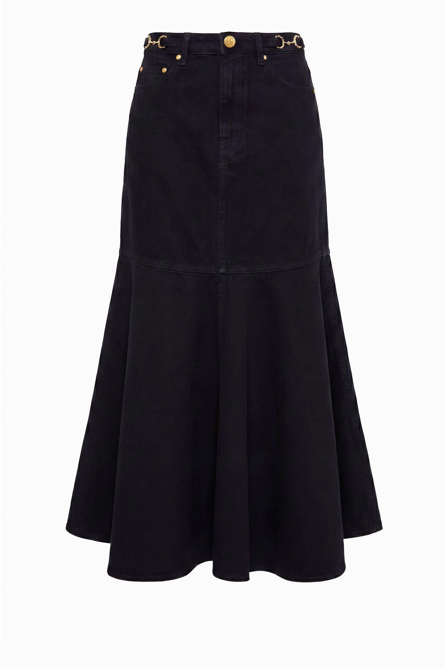 The Madelyn Denim Skirt in Noir