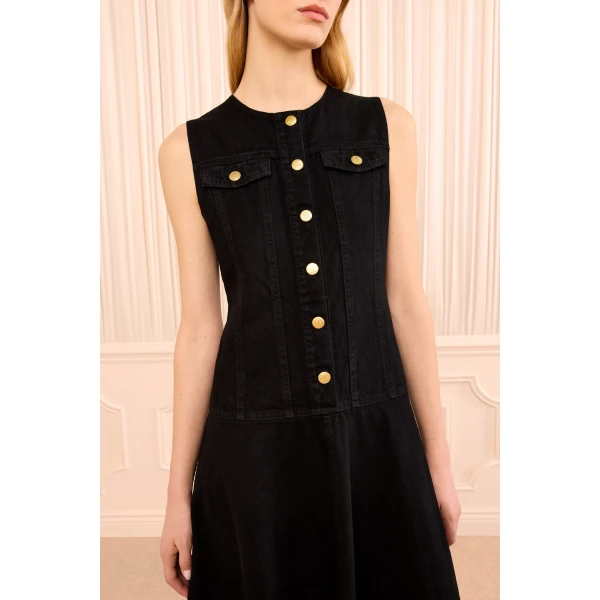 the odella denim dress noir