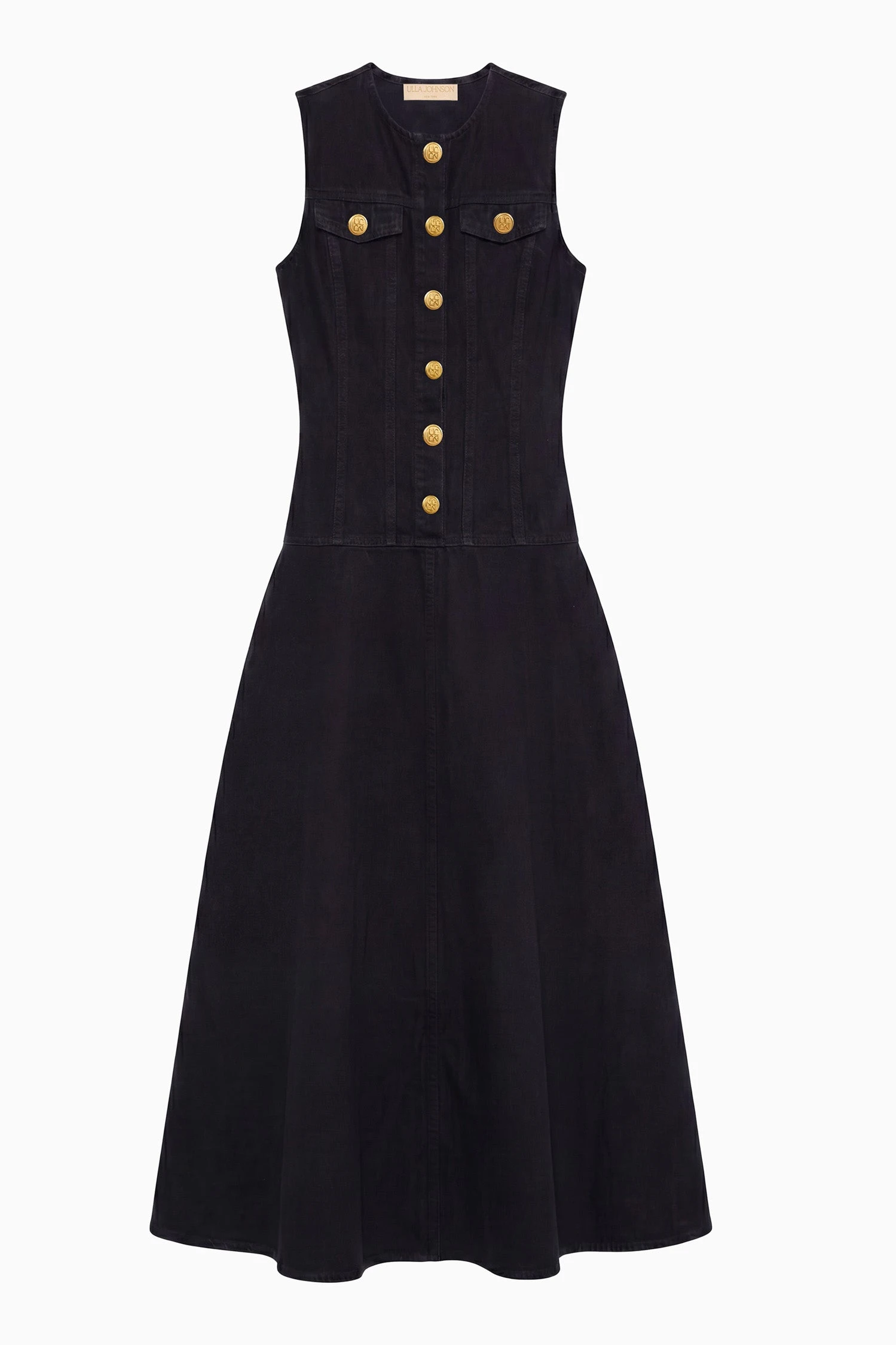 The Odella Denim Dress in Noir