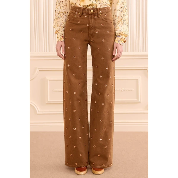 the willow embellished wide leg jean embellished umber