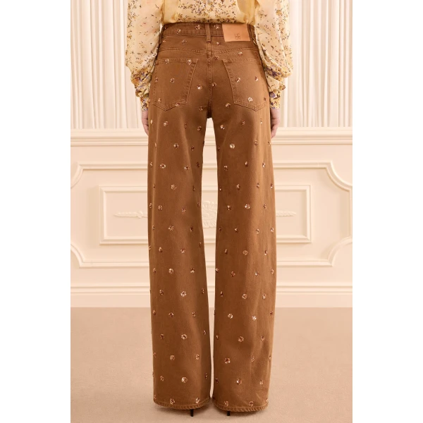 ulla johnson the willow embellished wide leg jean
