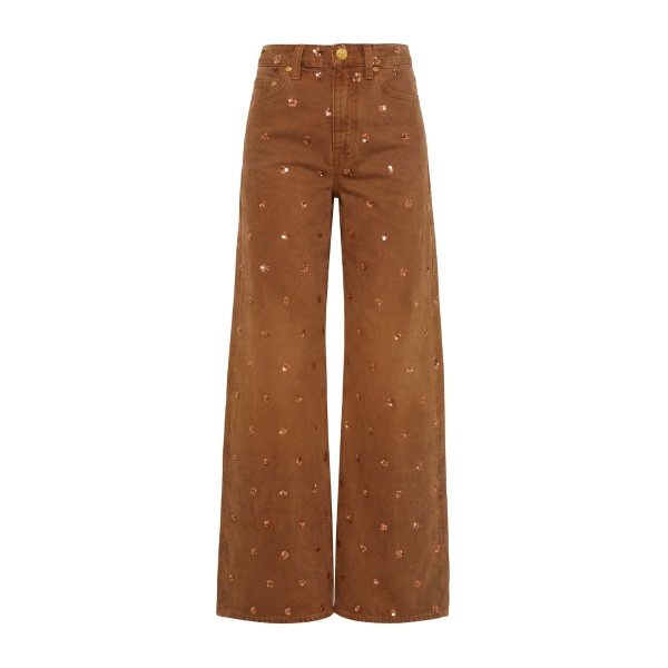 ulla johnson the willow embellished wide leg jean