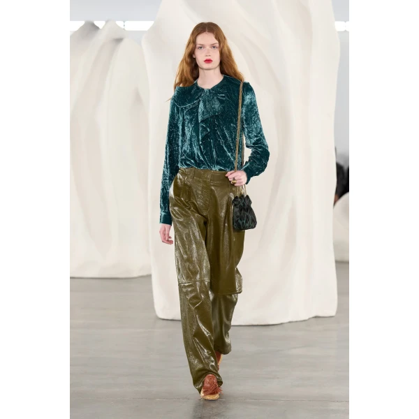 ulla johnson vesa long sleeve velvet bow blouse