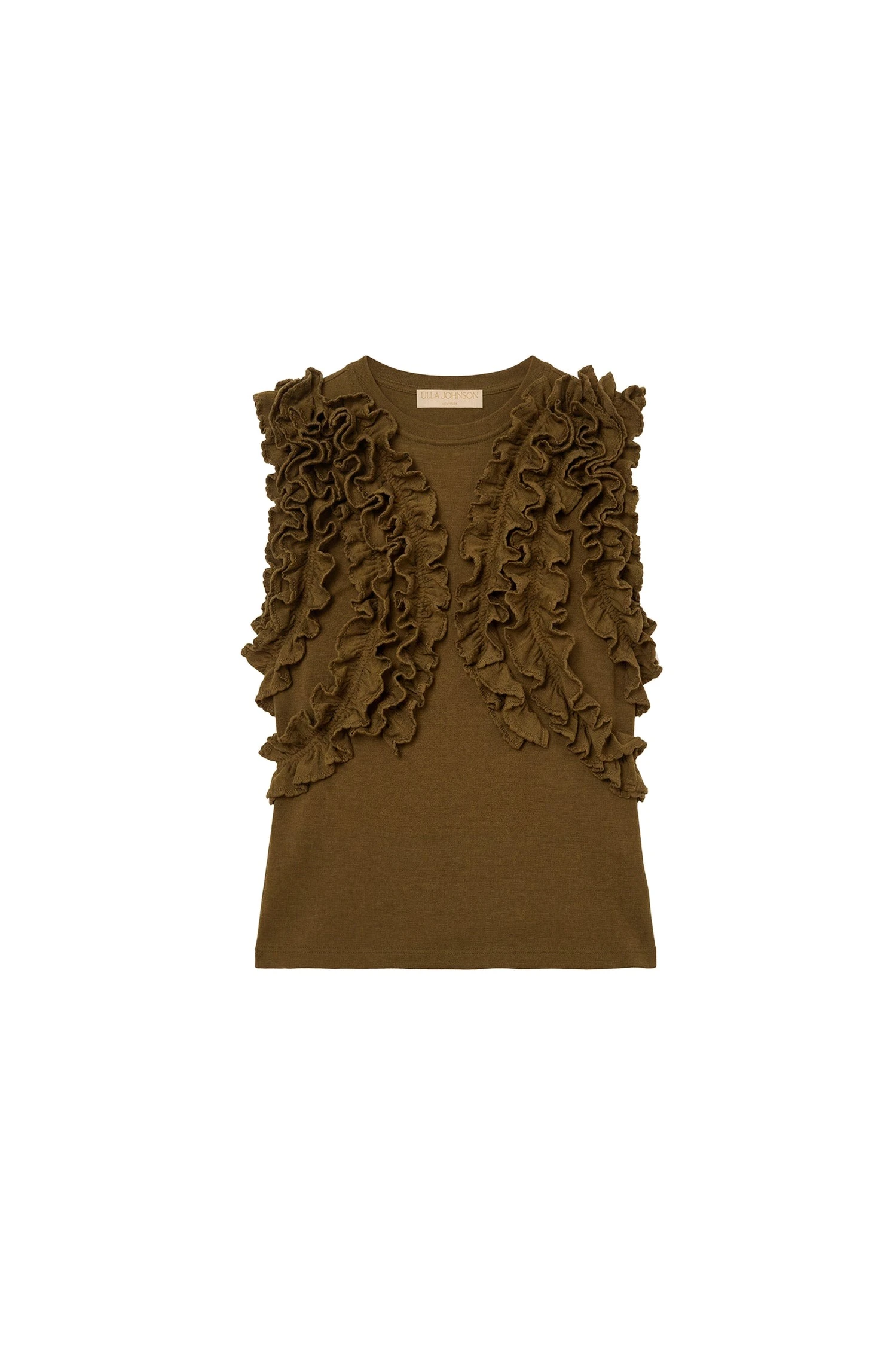 Ulla Johnson Vesna Sleeveless Jersey Top in Loden ulla johnson vesna sleeveless jersey top