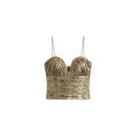 ulla johnson vina taffeta cropped bustier top