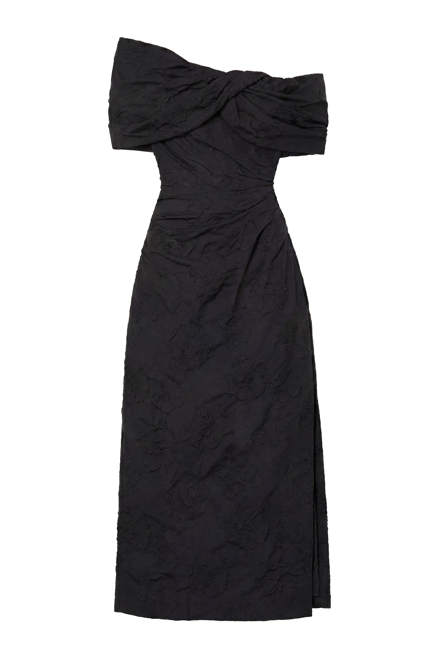 Ulla Johnson Violeta Off the Shoulder Cloque Dress in Noir ulla johnson violeta off the shoulder cloque dress