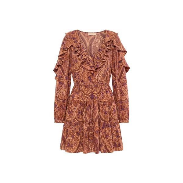 ulla johnson vivi long sleeve silk mini dress