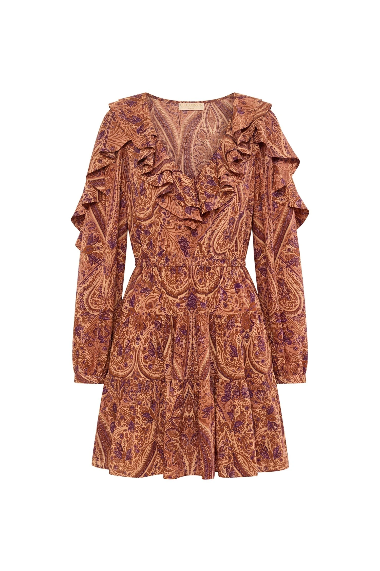 Ulla Johnson Vivi Long Sleeve Silk Mini Dress in Rosette ulla johnson vivi long sleeve silk mini dress
