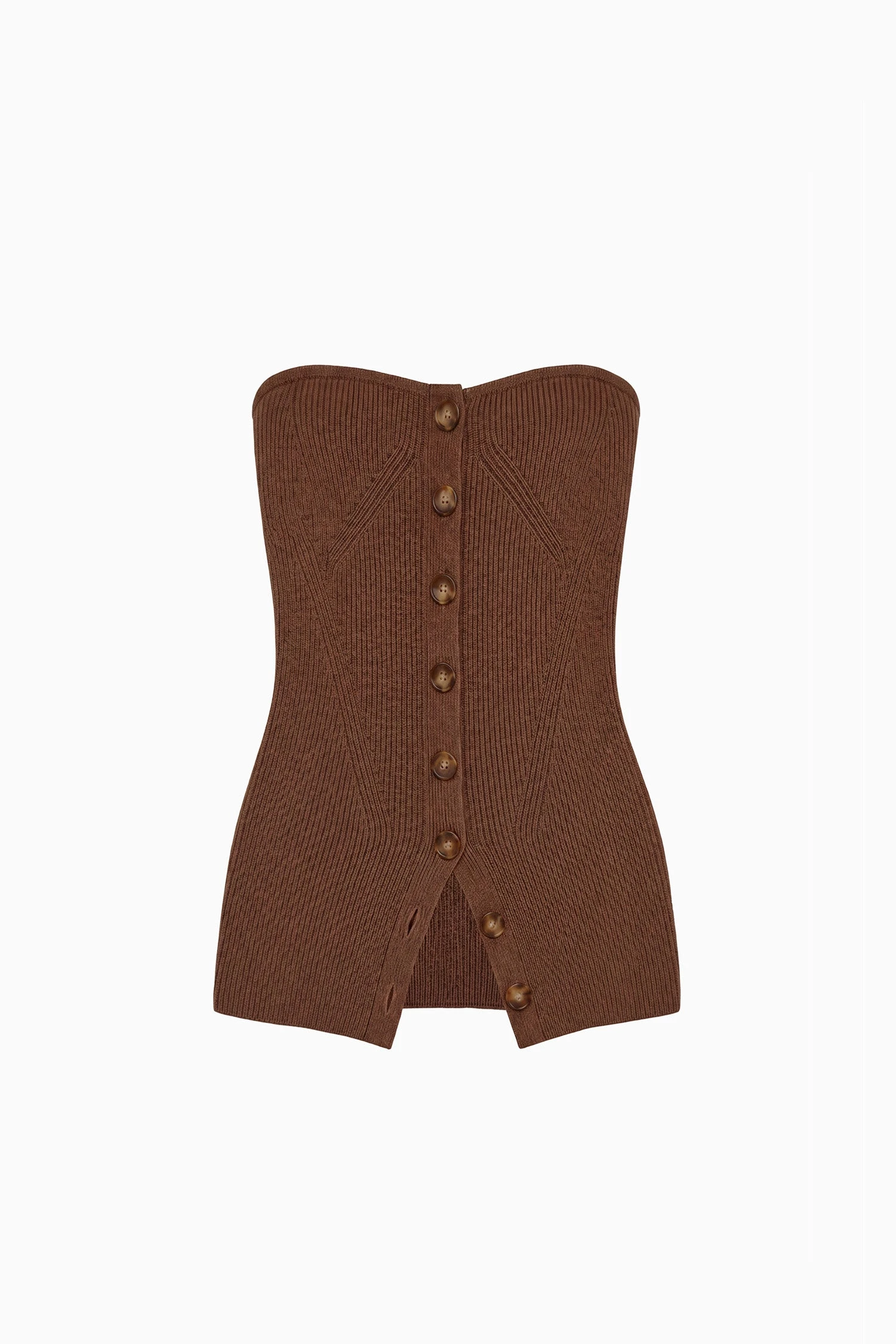 Yanni Strapless Knit Top in Clove
