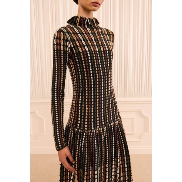 yasmin long sleeve knit dress noctis