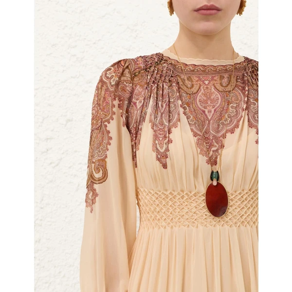 Zimmermann Ascent Smocked Midi Dress, view 4