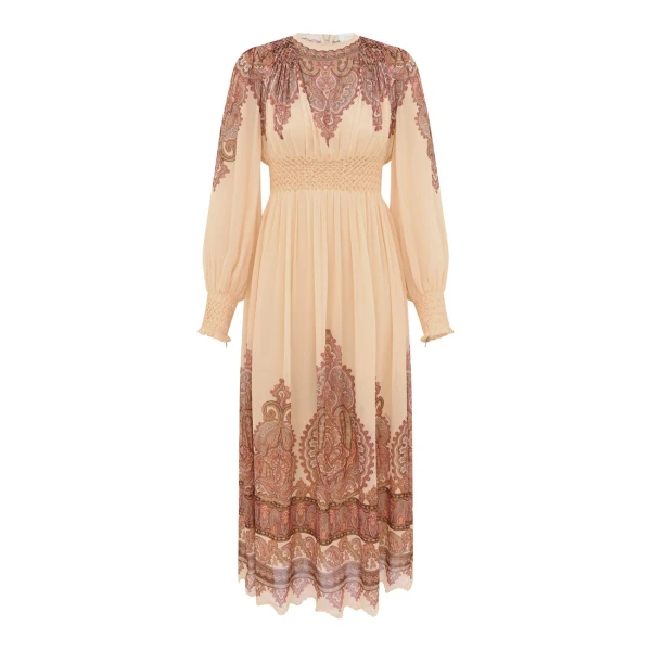 Zimmermann Ascent Smocked Midi Dress