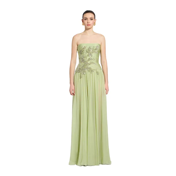 Zuhair Murad Chiffon Strapless Dress - Dresses - Lebanese Haute Couture and Evening Gowns at Luxury Shoes 