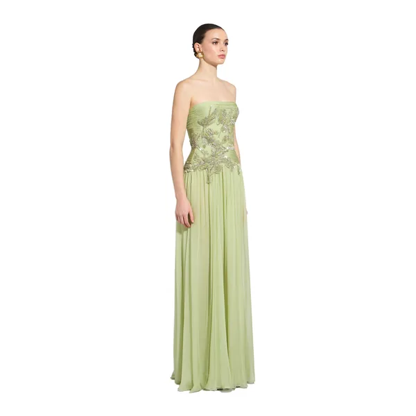 Zuhair Murad Chiffon Strapless Dress - Dresses - Lebanese Haute Couture and Evening Gowns at Luxury Shoes 