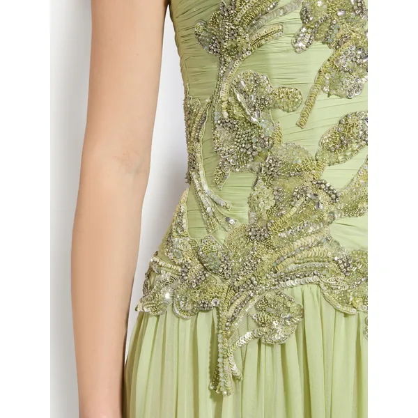 Zuhair Murad Chiffon Strapless Dress - Dresses - Lebanese Haute Couture and Evening Gowns at Luxury Shoes 