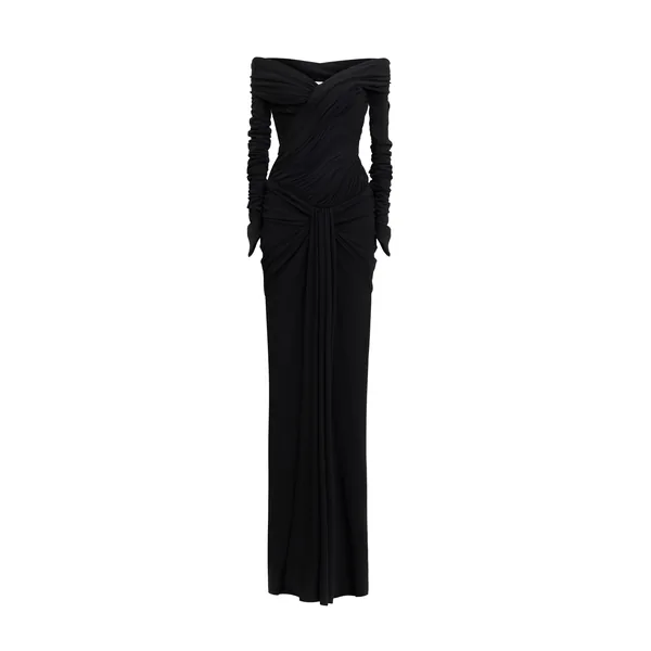 Zuhair Murad Draped Off-Shoulder Dress - Dresses - Lebanese Haute Couture and Evening Gowns at Luxury Shoes 