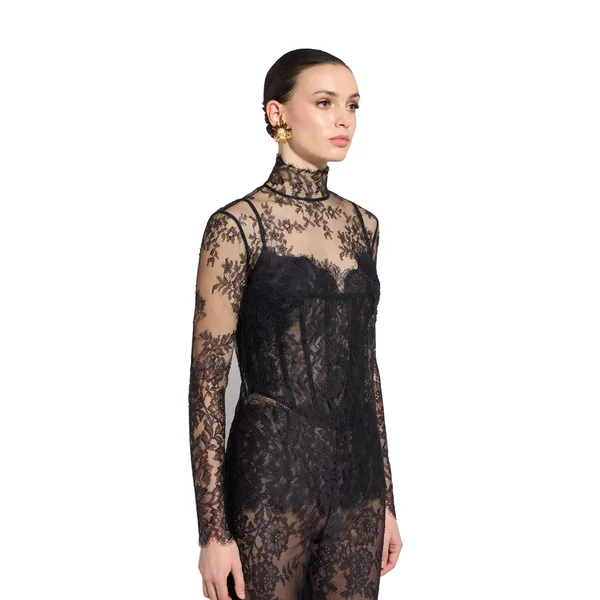 Zuhair Murad Floral Halter Lace Top - Tops - Lebanese Haute Couture and Evening Gowns at Luxury Shoes 