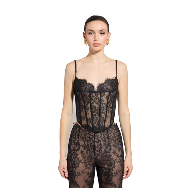 Zuhair Murad Floral Lace Top - Tops - Lebanese Haute Couture and Evening Gowns at Luxury Shoes 