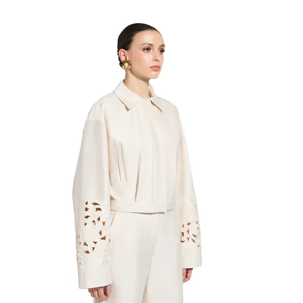 Zuhair Murad Flower Embroidered Jacket - Jackets - Lebanese Haute Couture and Evening Gowns at Luxury Shoes 