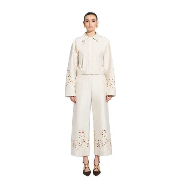 Zuhair Murad Flower Embroidered Trousers - Pants - Lebanese Haute Couture and Evening Gowns at Luxury Shoes 