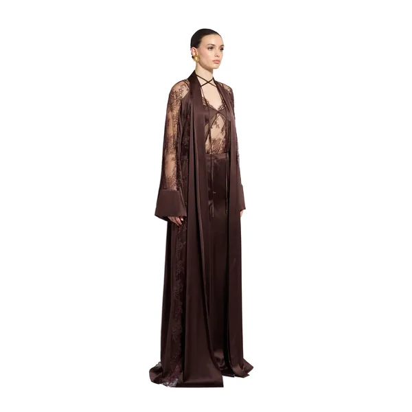 Zuhair Murad Lace & Satin Coat - Coats - Lebanese Haute Couture and Evening Gowns at Luxury Shoes 