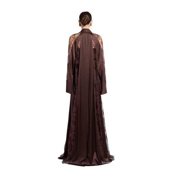 Zuhair Murad Lace & Satin Coat - Coats - Lebanese Haute Couture and Evening Gowns at Luxury Shoes 