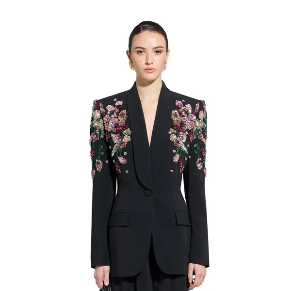 Zuhair Murad Multicolor Cady Jacket - Jackets - Lebanese Haute Couture and Evening Gowns at Luxury Shoes 