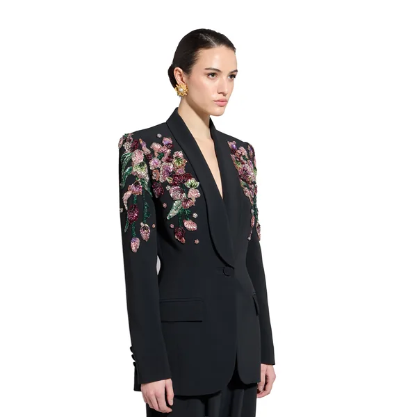 Zuhair Murad Multicolor Cady Jacket - Jackets - Lebanese Haute Couture and Evening Gowns at Luxury Shoes 