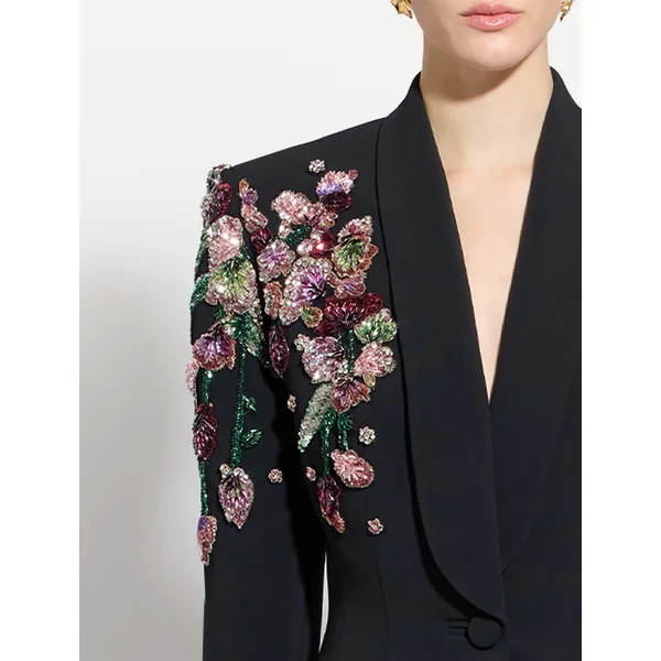 Zuhair Murad Multicolor Cady Jacket - Jackets - Lebanese Haute Couture and Evening Gowns at Luxury Shoes 