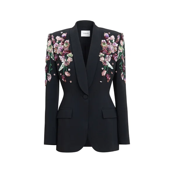 Zuhair Murad Multicolor Cady Jacket - Jackets - Lebanese Haute Couture and Evening Gowns at Luxury Shoes 