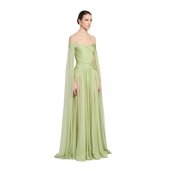 Zuhair Murad Off-Shoulder Draped Dress - Dresses - Lebanese Haute Couture and Evening Gowns at Luxury Shoes 