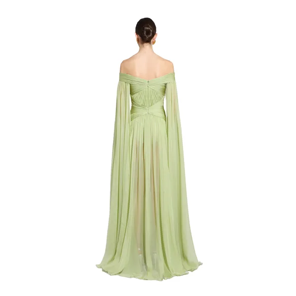Zuhair Murad Off-Shoulder Draped Dress - Dresses - Lebanese Haute Couture and Evening Gowns at Luxury Shoes 