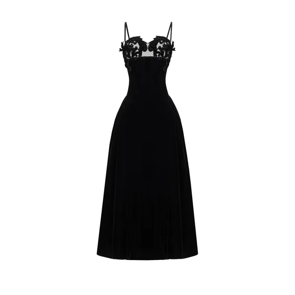 Zuhair Murad Velvet Midi Dress - Dresses - Lebanese Haute Couture and Evening Gowns at Luxury Shoes 