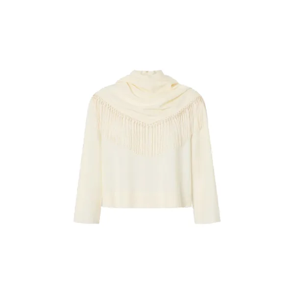 Scarf Detail Top Soft Cream