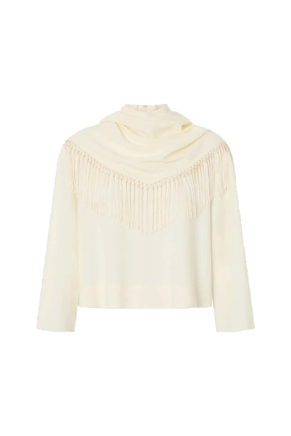 Scarf Detail Top Soft Cream
