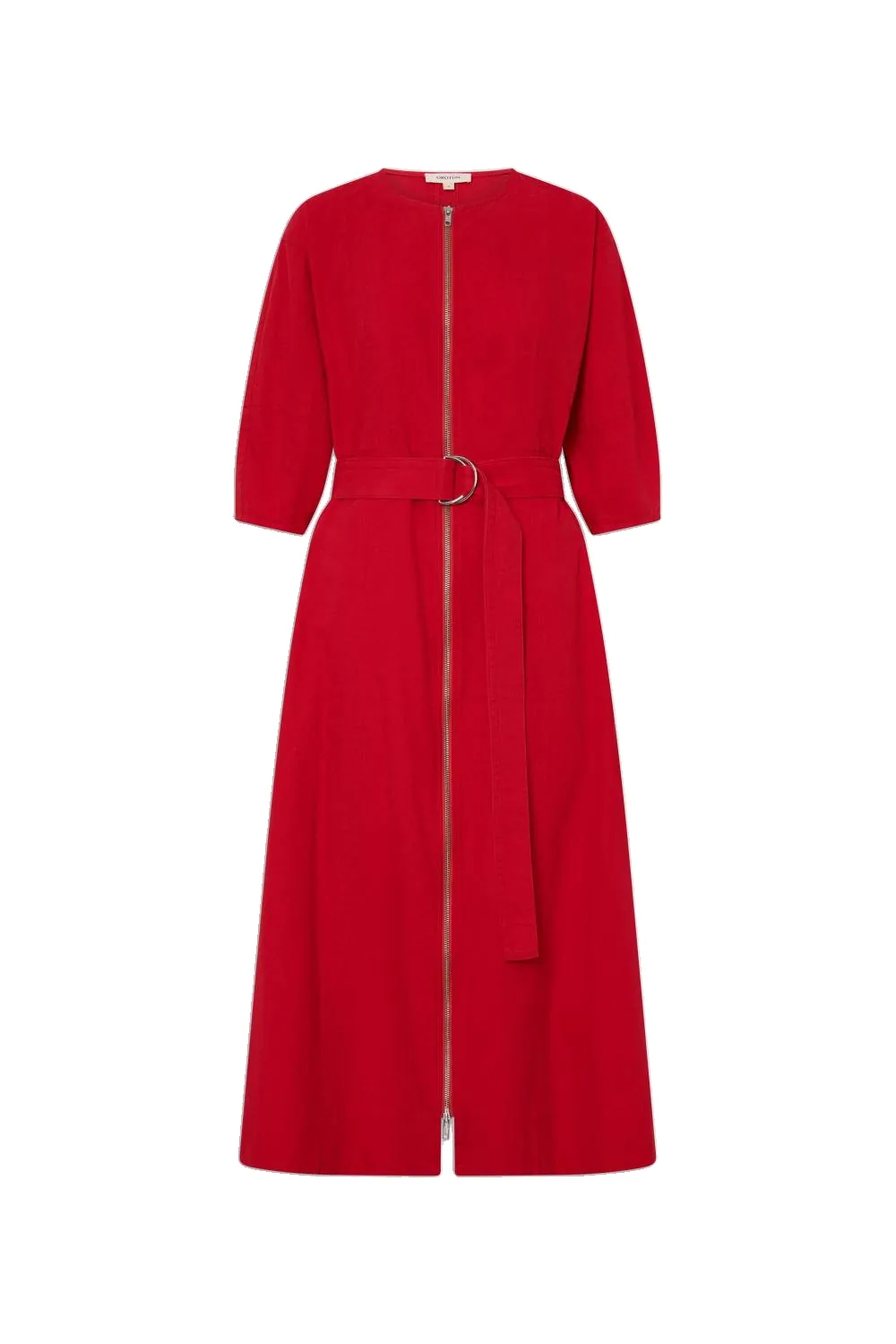 Zip Through Dress Market Red