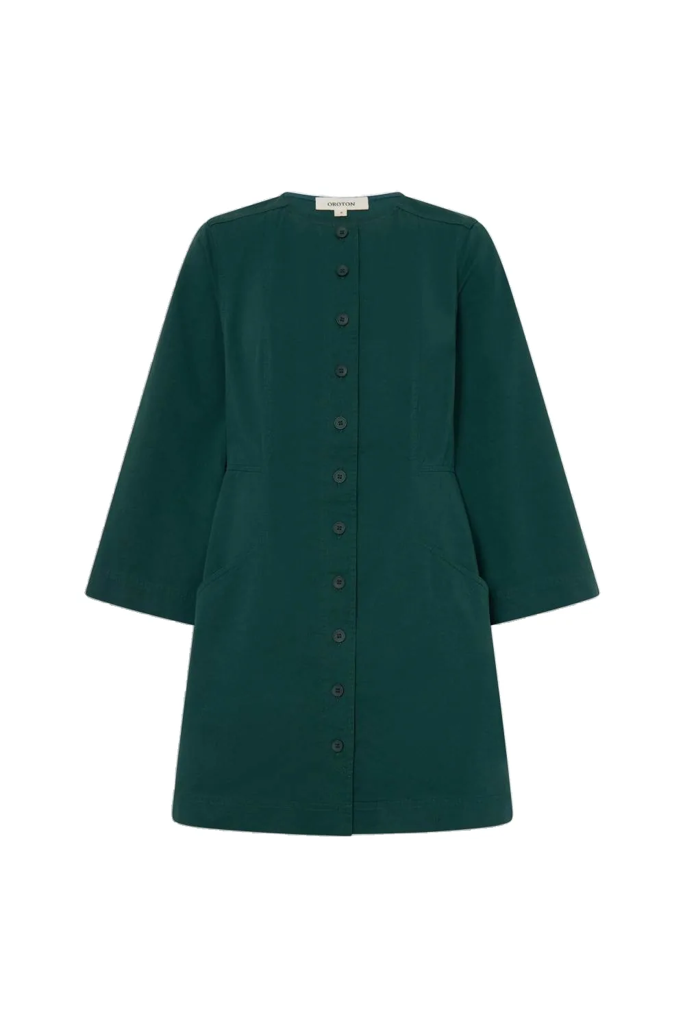 Seam Detail Twill Dress Neptune Green