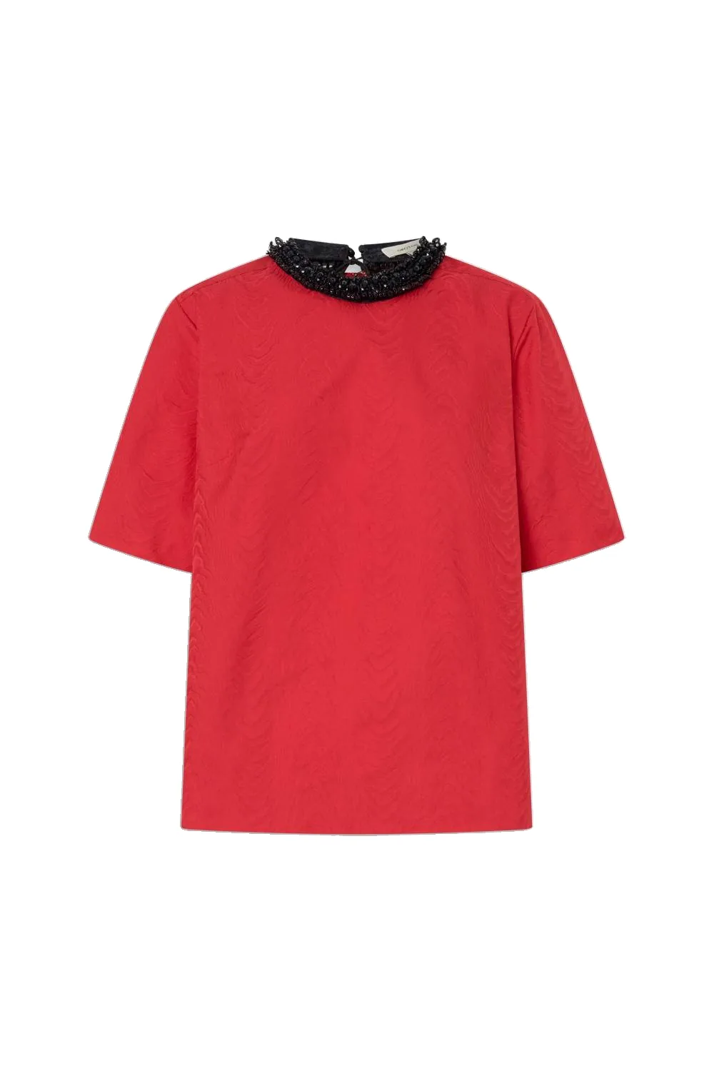 Beaded Collar Tee Poppy