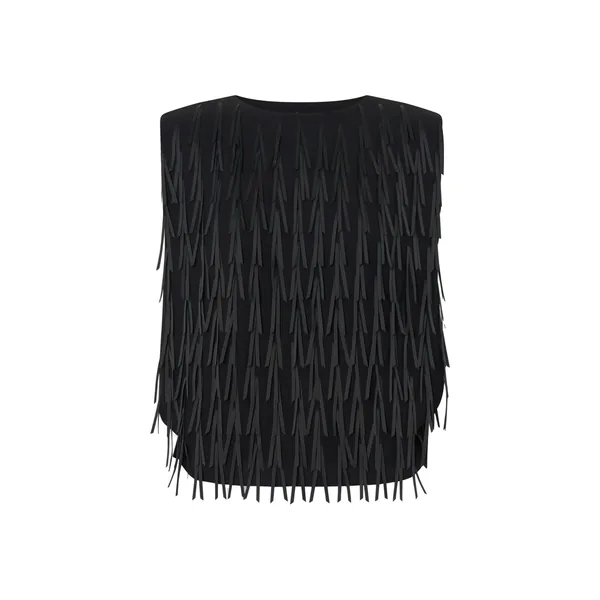 Ribbon Detail Top Black
