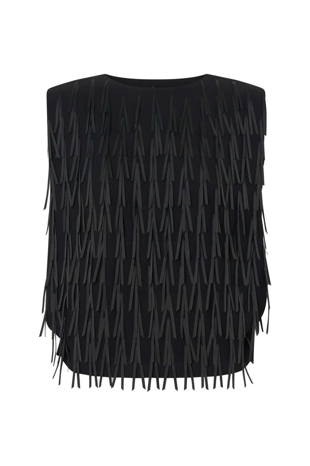 Ribbon Detail Top Black