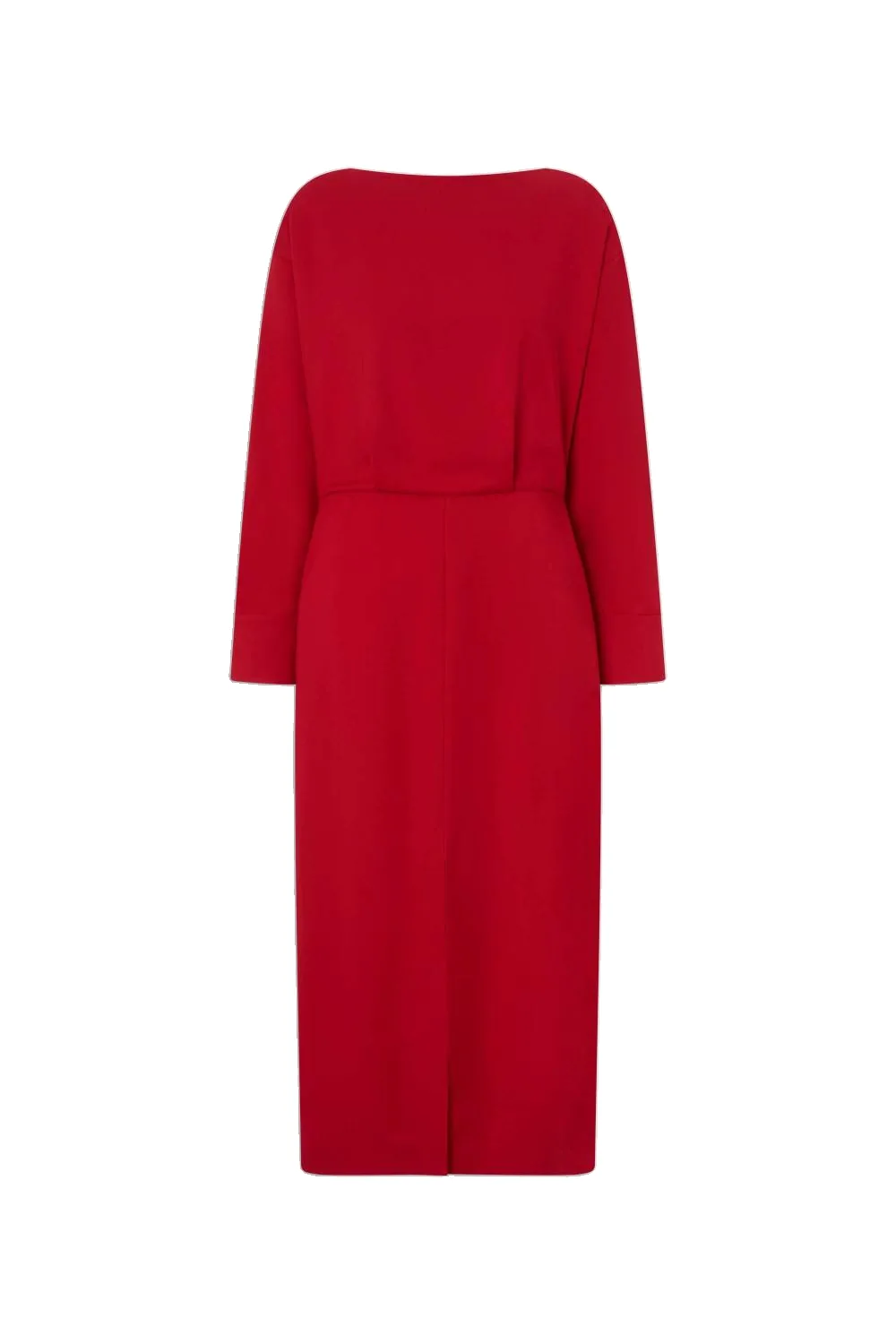 Two Tone Crepe Dress Rich Red