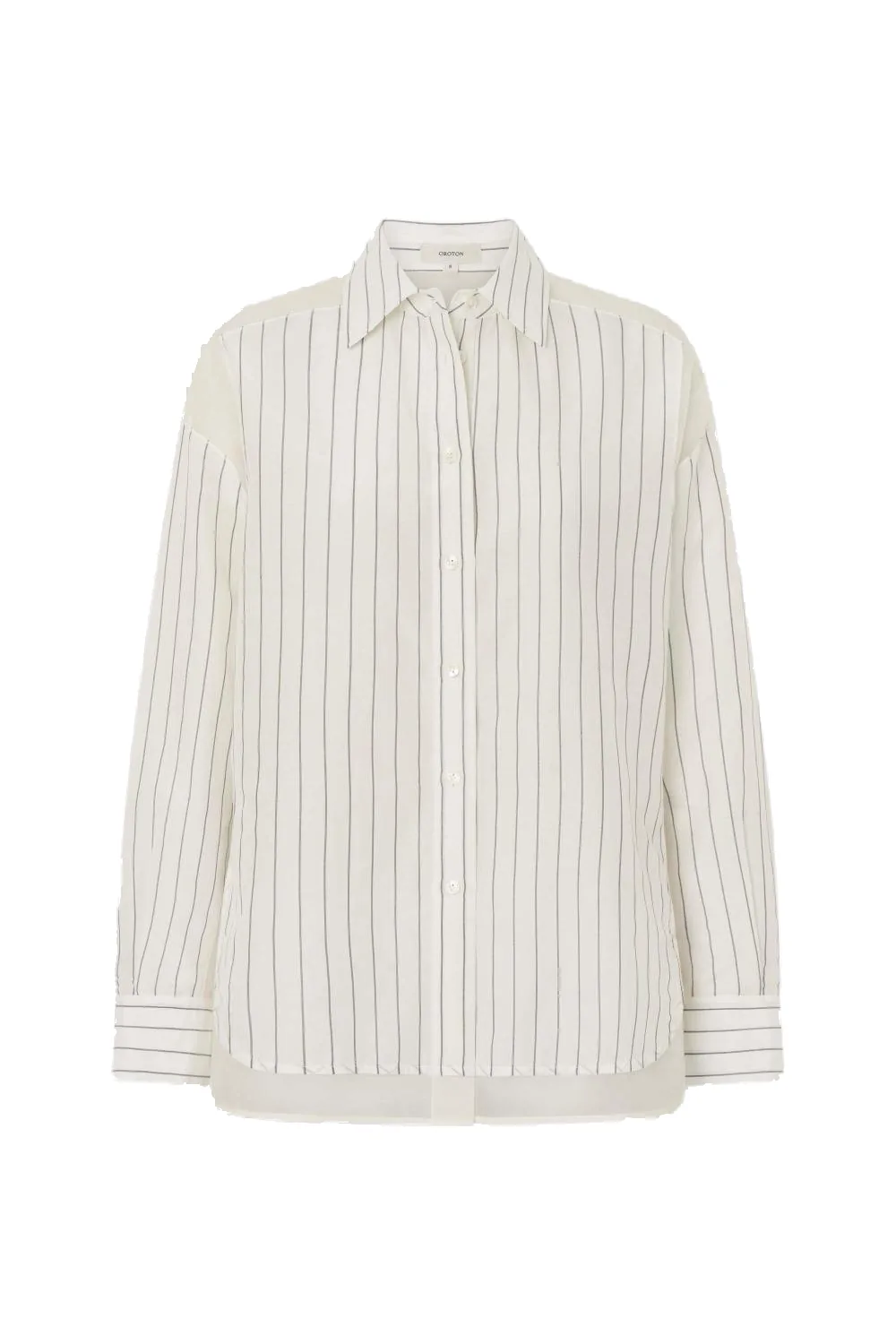 Panelled Pinstripe Shirt Antique White
